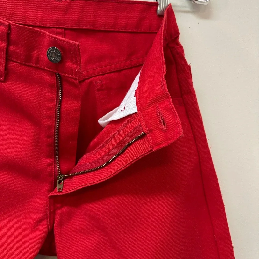 Vintage Levis Red Straight Leg High Rise Pants Made in USA White Tab W28 L32